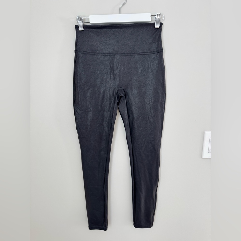 SPANX Black Faux Leather Leggings Size XL - Picture 8 of 16